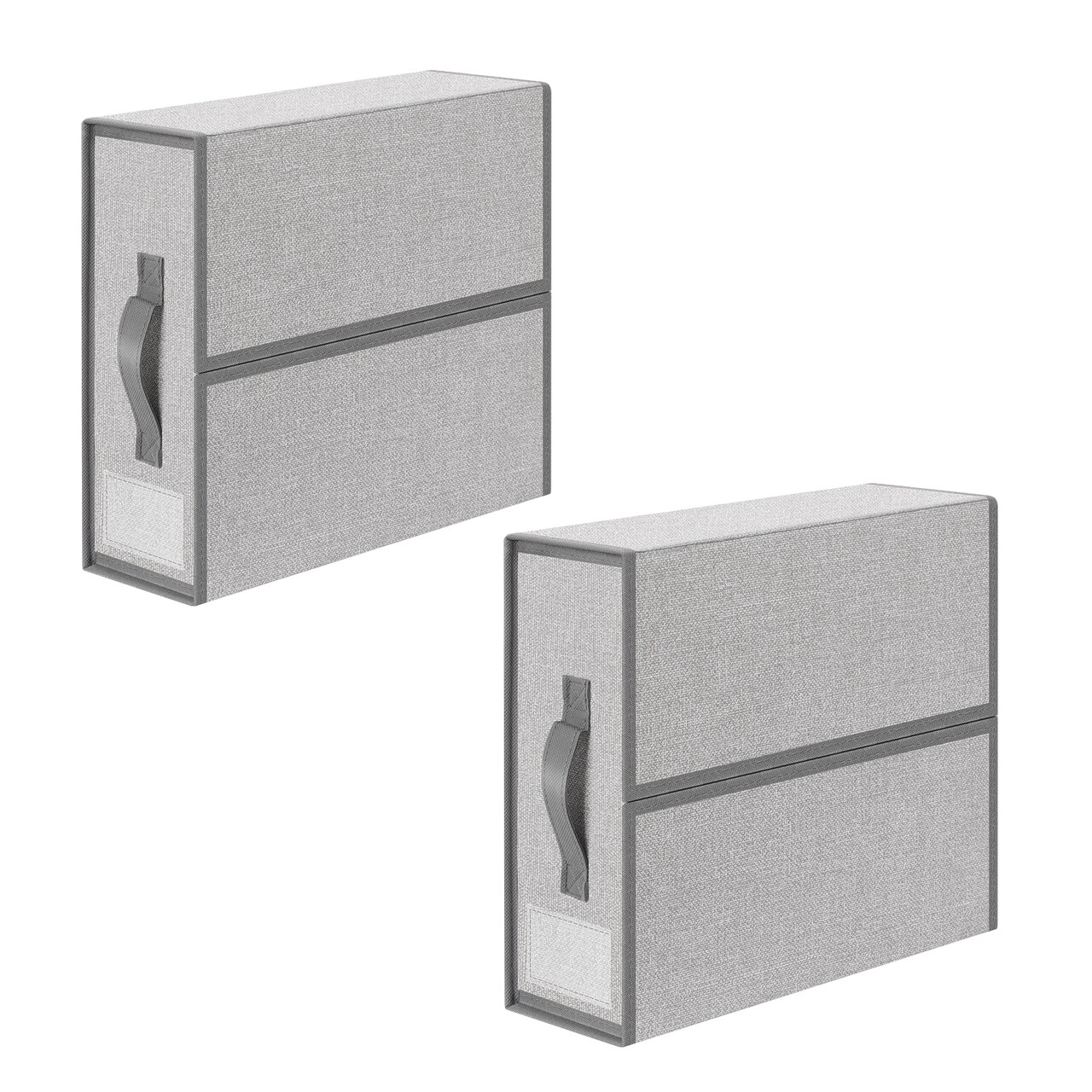 4-Pack Foldable Fabric Storage Boxes, Closet Organizer Bins with Handles (Grey)